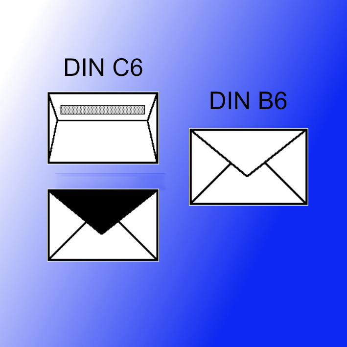 Briefumschläge passend für DIN A6 blau / bright blue, 11,4 x 16,2 cm, DIN C6 