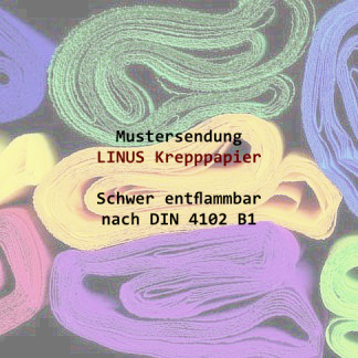 Beispielfoto von Konzept-Shop.de - mehrere Rollen unterschiedlich farbiges Krepp-Papier frontal fotografiert.
